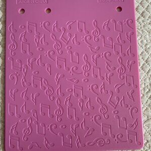 Scrapbooking Fiskars Lace Music Notes Embossing Plate 6x7"